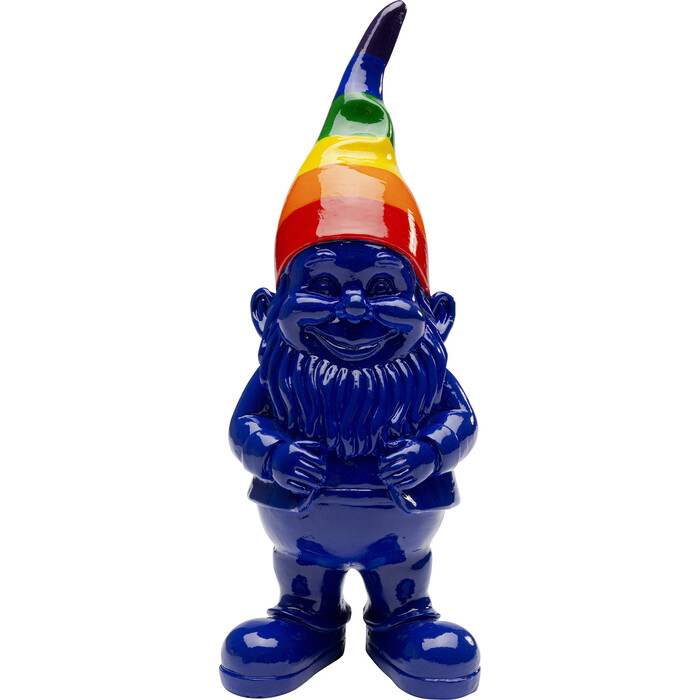 [56641] Deco Figurine Gnome Rainbow Blue 21cm