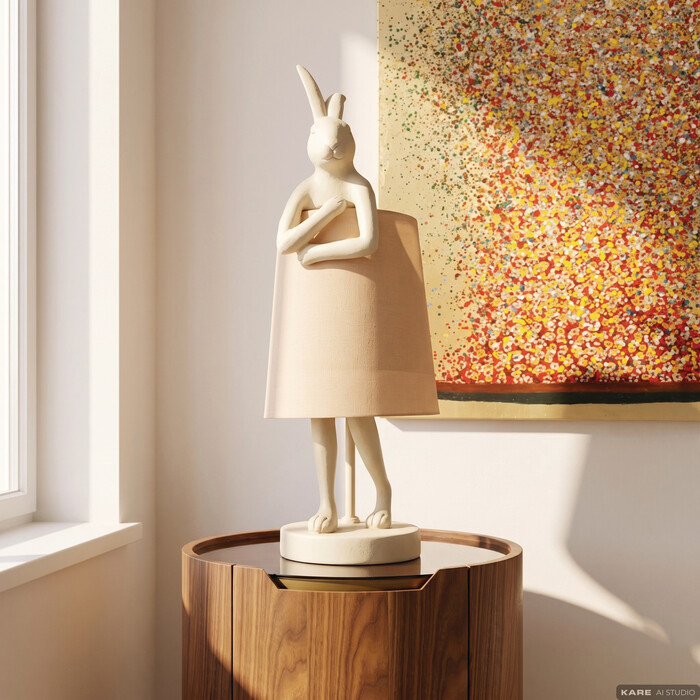 Table Lamp Animal Rabbit Peach 50cm