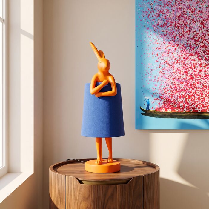 Lámpara de mesa Animal Rabbit naranja/azul 50cm