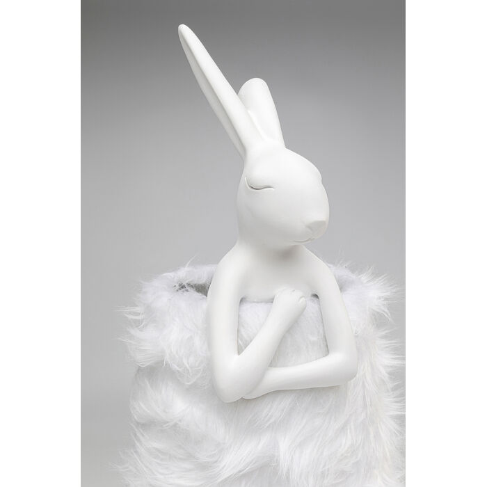 [56670] Lambë Tavoline Kafshë Lepur Fur White/Silver 68cm - 3