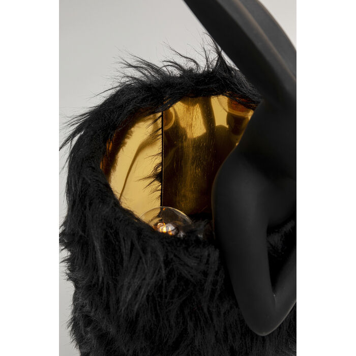 [56674] Lampu Meja Haiwan Arnab Bulu Hitam 50cm - 4