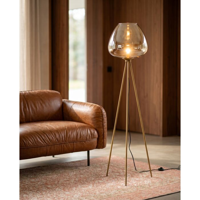 [56698] Lampadaire Sphere ambre 146cm - 1