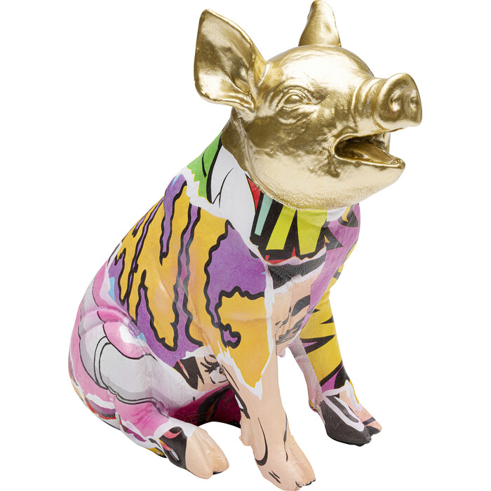 [56713] Deco Figurine Graffiti Pig 20cm