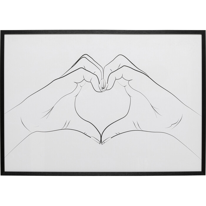 [56770] Tableau encadré Heart Hands 103x73cm