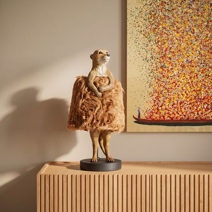 Table Lamp Animal Meerkat Fur 51cm