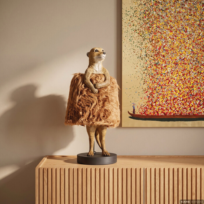 Table Lamp Animal Meerkat Fur 51cm