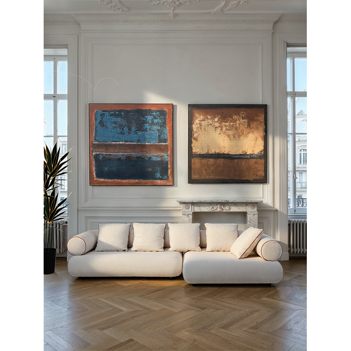 [56785] 有框畫 寂靜 藍色 120x120cm - 2