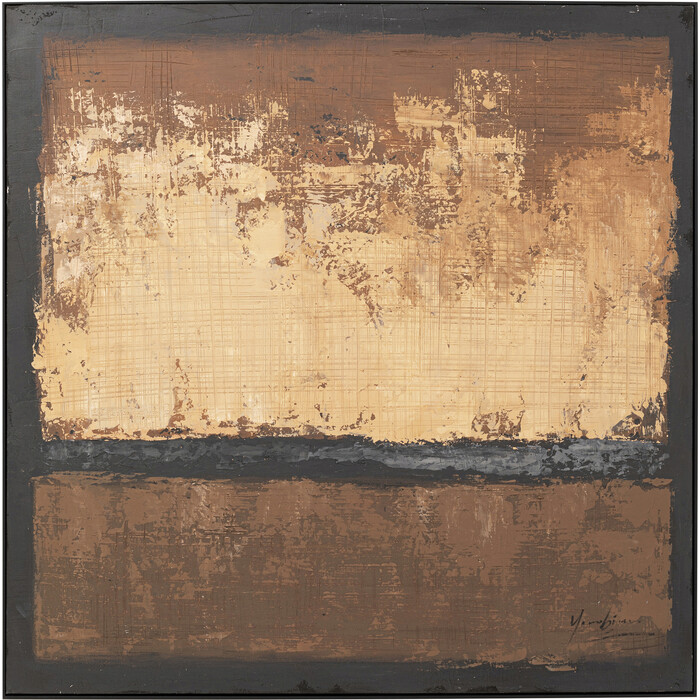 [56786] Tableau encadré Silence marron 120x120cm