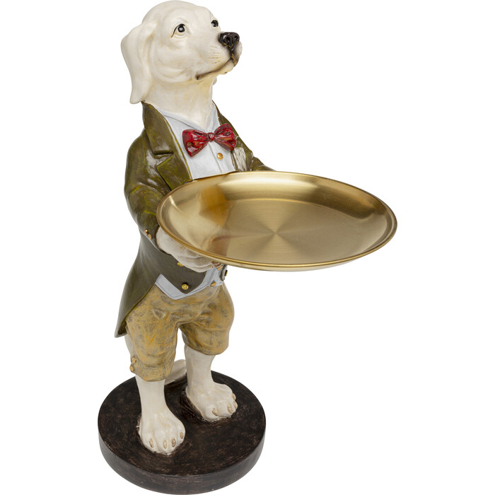 [56919] Deco Figurine Gentleman Dog Tray 43cm