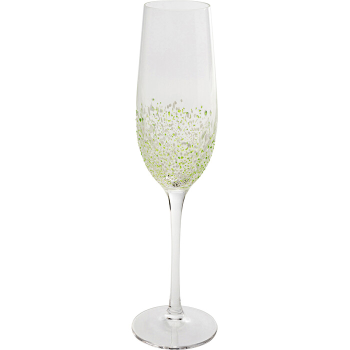 [56942] Champagne Glass Confetti Green 24cm