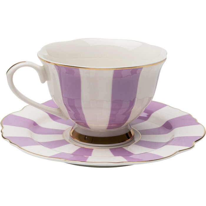 [56995] Taza con platillo Harlequin violeta