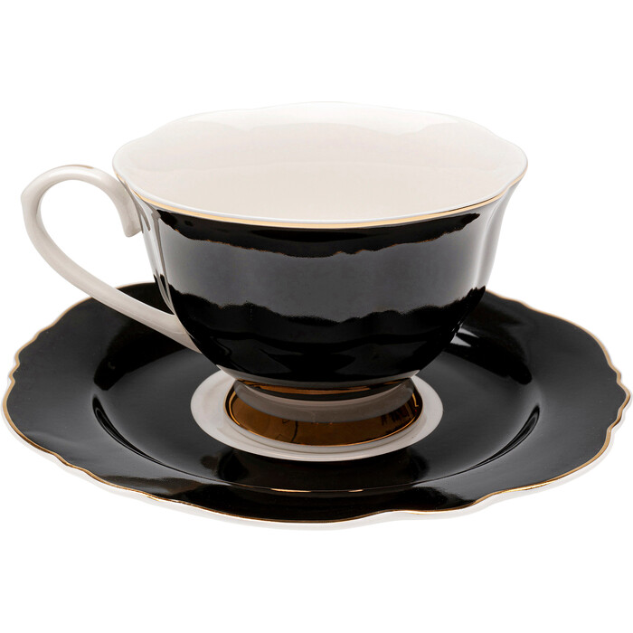 [56996] Taza con platillo Harlequin negro