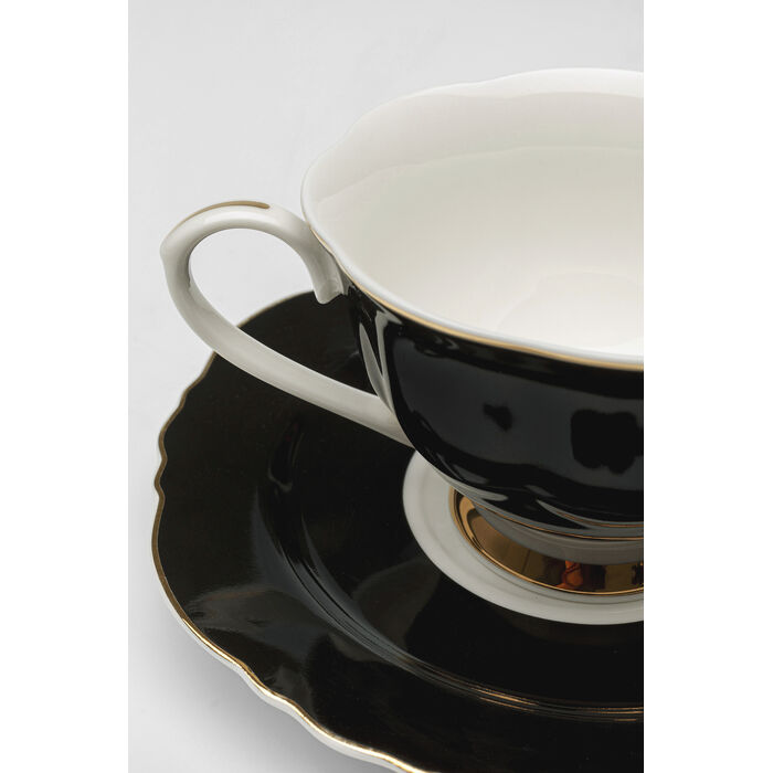 [56996] Taza con platillo Harlequin negro - 3