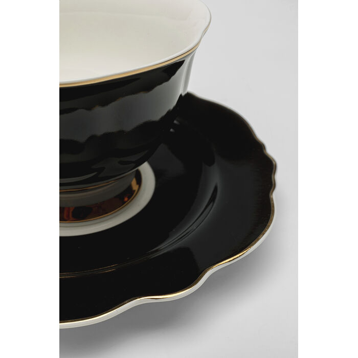 [56996] Taza con platillo Harlequin negro - 4