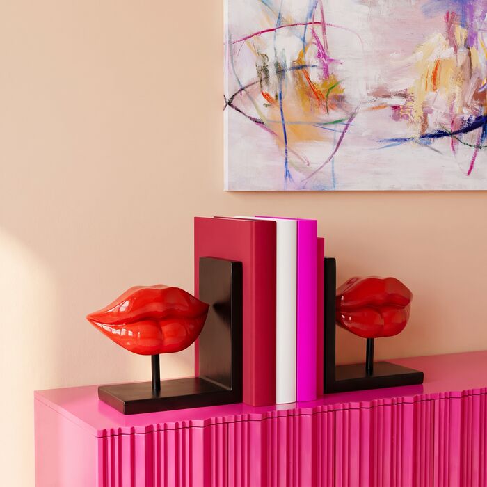 [57218] Bookend Lips Red (2/Set) - 1
