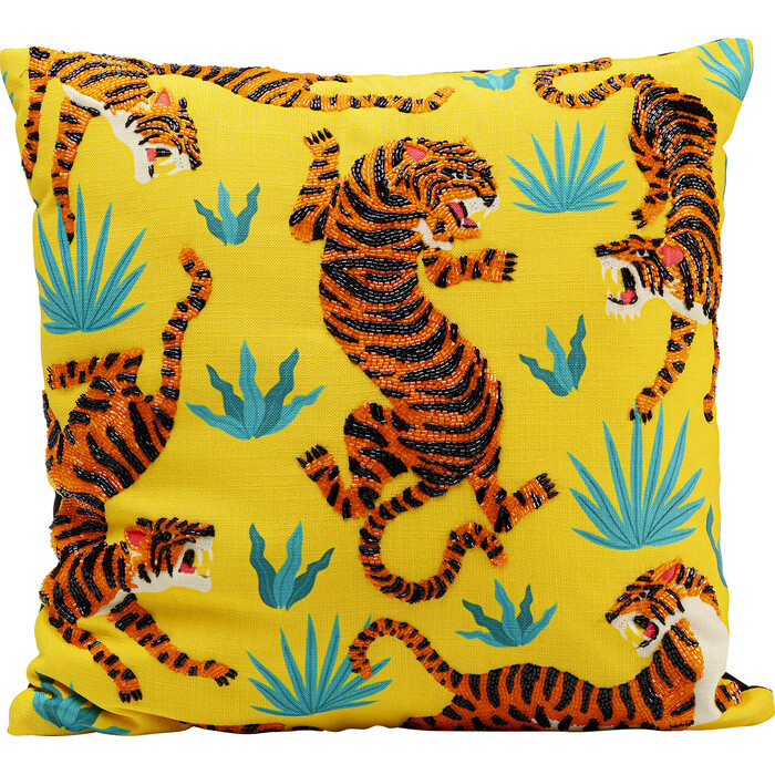 [57271] Coussin Tiger Love jaune 45x45cm