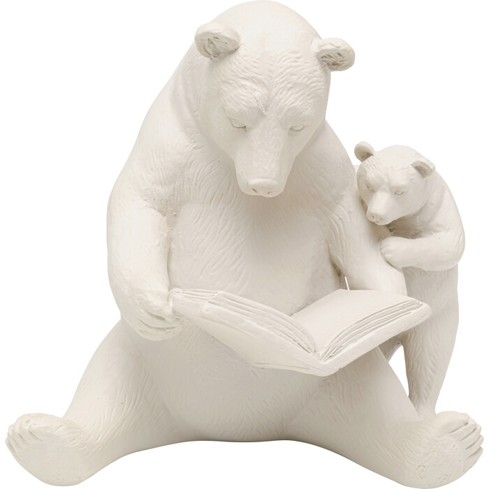 [57522] Deco Figurine Reading Bears Greige