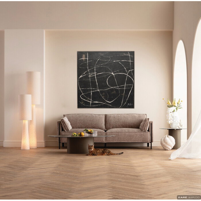 [57539] Καμβάς Εικόνα Σκίτσο Μαύρο 120x120cm