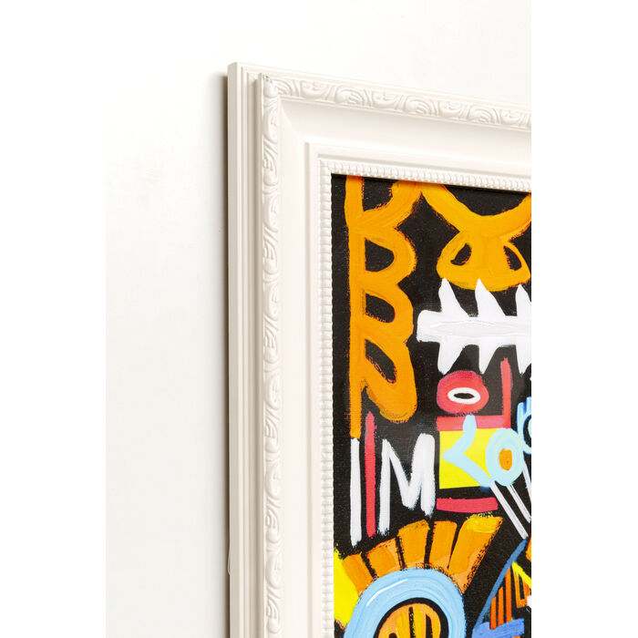 [57553] Tableau encadré Doodle Face 80x80cm - 3