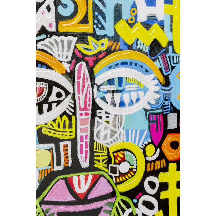 [57553] Tableau encadré Doodle Face 80x80cm - 4