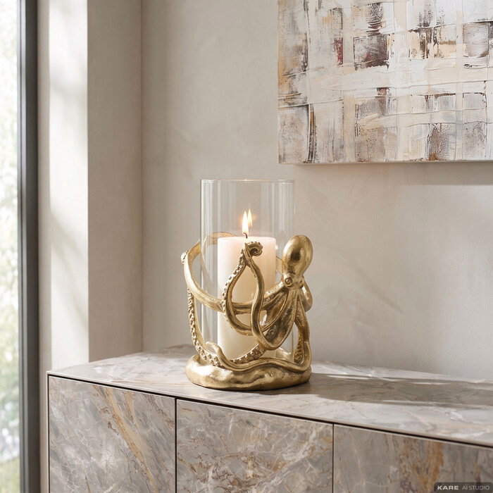 [57598] Candle Holder Octopus 19cm - 2