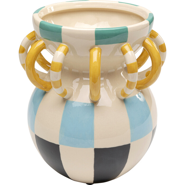 [57626] Vase Harlequin Handle 24cm