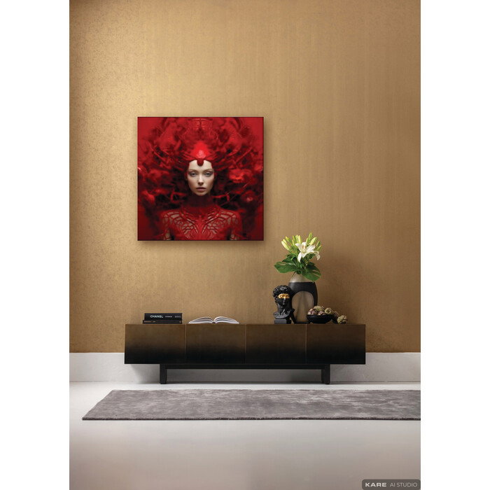 [57674] Glass Picture Muse Red 120x120cm - 2