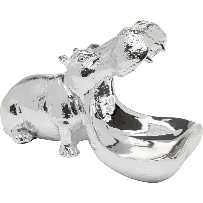 [57710] Deco Figurine Hungry Hippo 17cm Silver