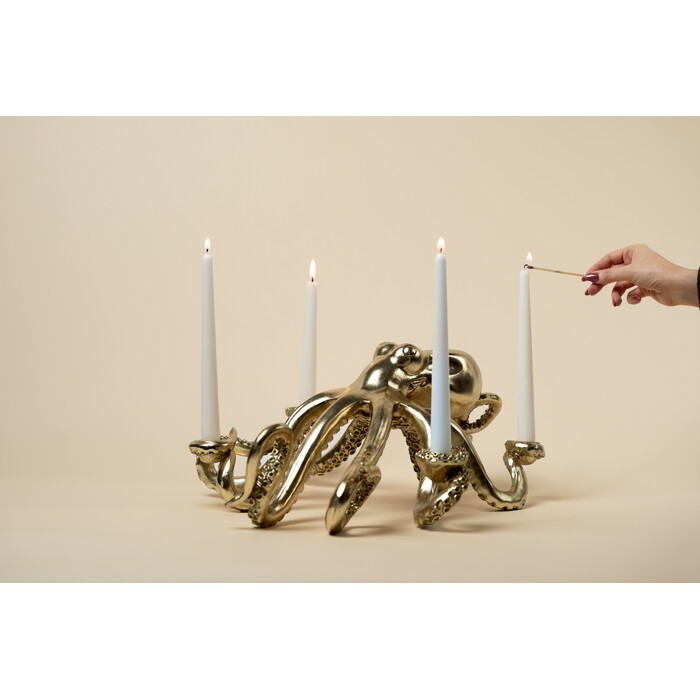 [57713] Candelabro Octopus Dorado 49cm - 1