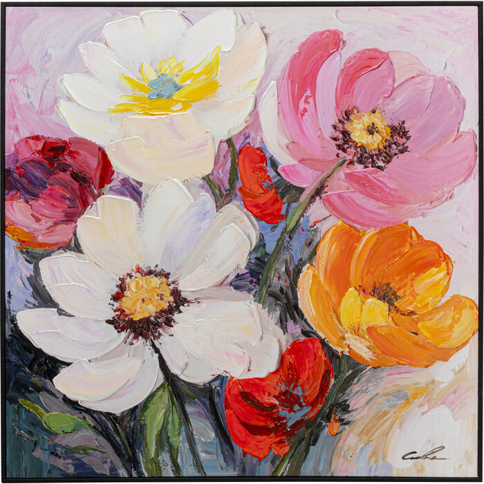 [57723] Tableau encadré Flower Meadow 80x80cm