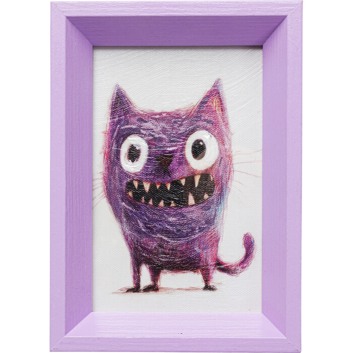 [57729] Tableau encadré Mad Cat 13x18cm