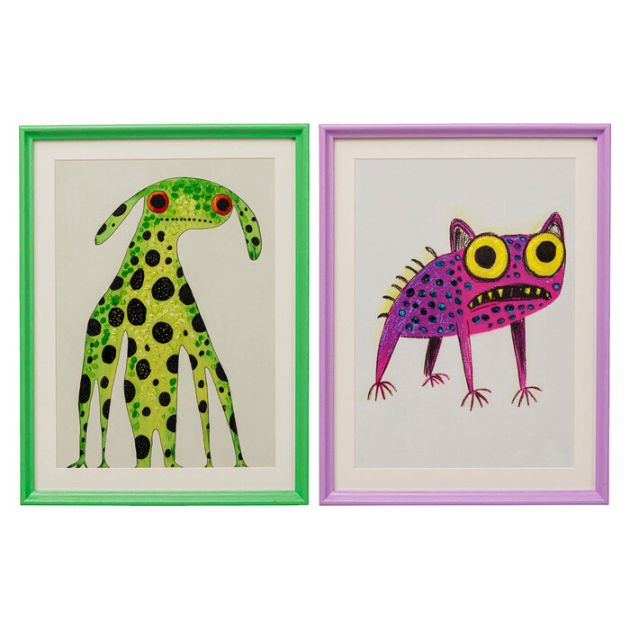[57734] Tableau encadré Fantasy Pet 32x42cm (2/Set)