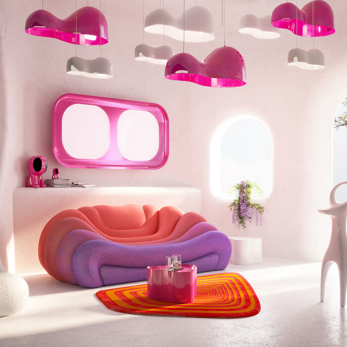 [57761] Wall Lamp Cloud Beam Pink 202cm - 1