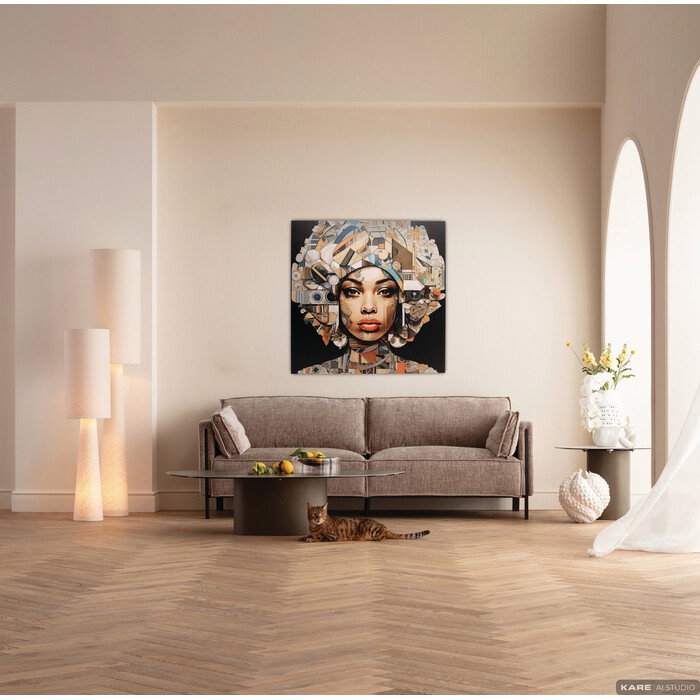 Glass Picture 3D Art Geo Woman 80x80cm