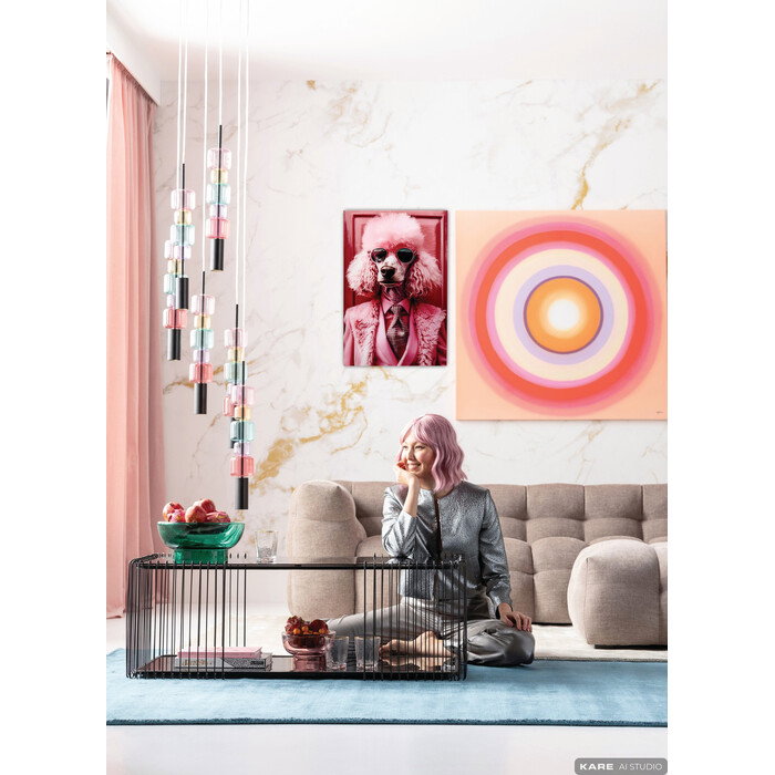 [57833] Εικόνα από γυαλί Pink Poodle 40x50cm
