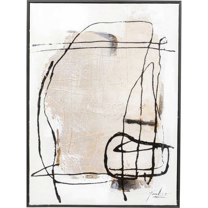 [57843] Tableau encadré Dust gris 55x75cm