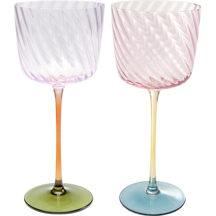 [58120] Wine Glass Twist 22cm assorted