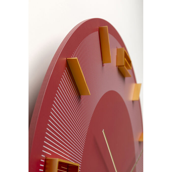 [58137] Wall Clock Leonardo Red/Gold Ø49cm - 3