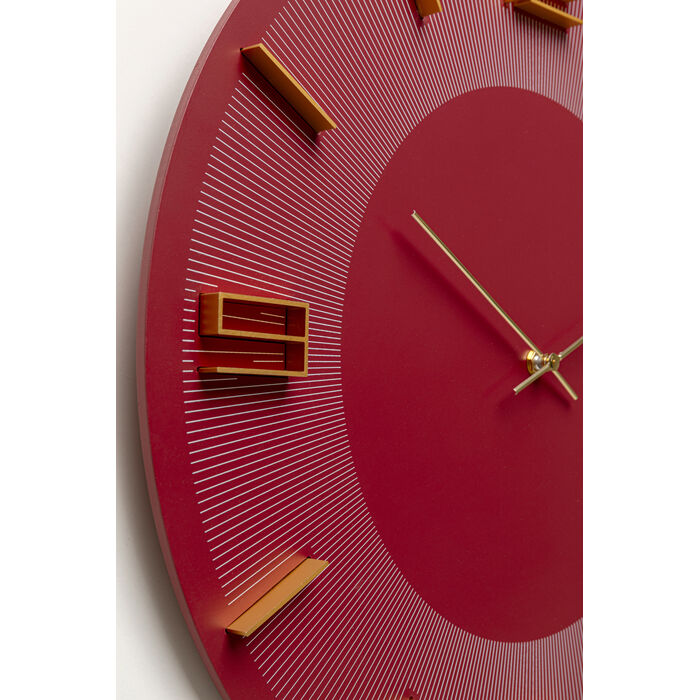 [58137] Wall Clock Leonardo Red/Gold Ø49cm - 4