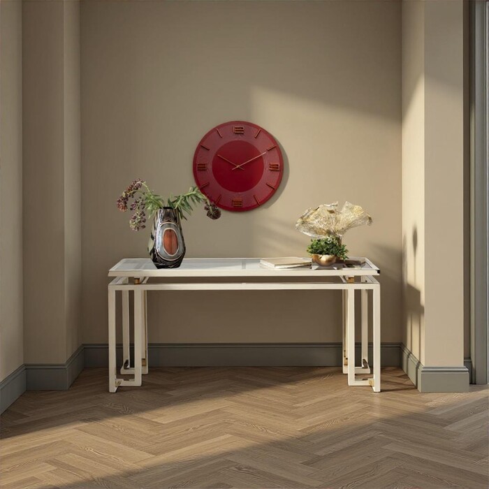 Wall Clock Leonardo Red/Gold Ø49cm