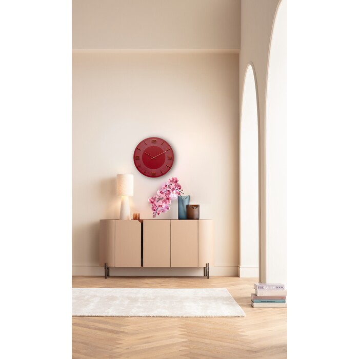 [58137] Wall Clock Leonardo Red/Gold Ø49cm - 2