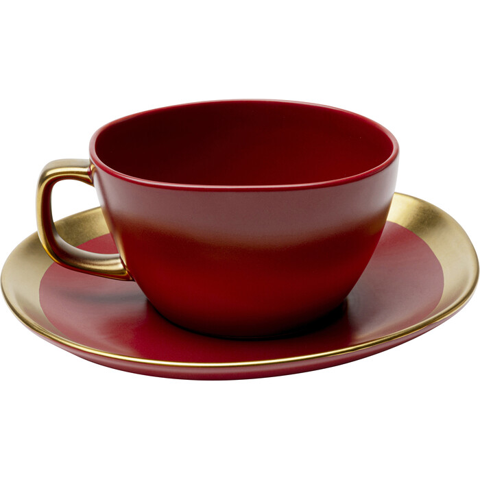[58155] Taza con platillo Vibrations Rojo