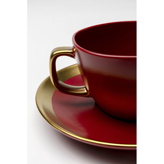 [58155] Taza con platillo Vibrations Rojo - 3