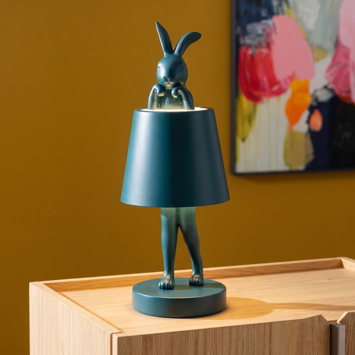 Table Lamp Animal Rabbit LED Petrol 29cm