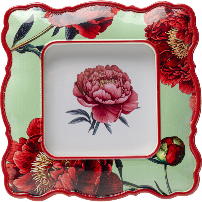 [58514] Cadre photo Peonies vert 10x10cm