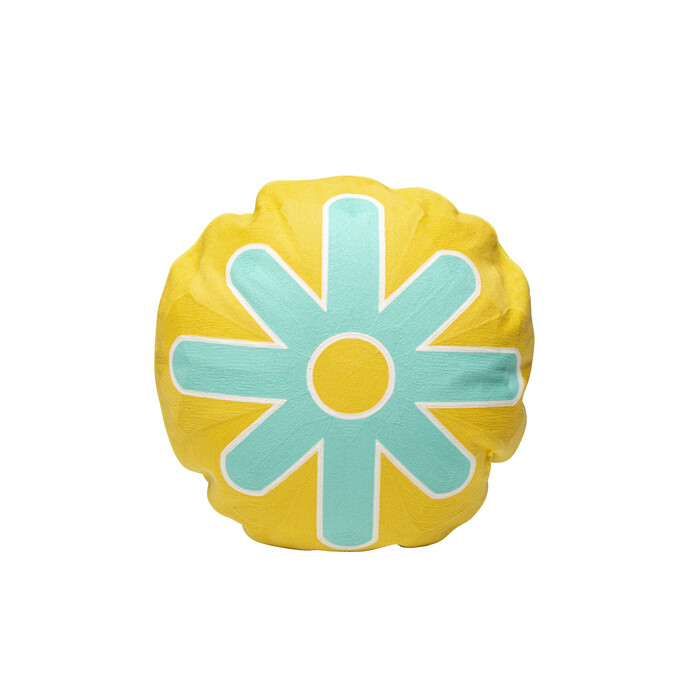 [58628] Coussin Icon Sun turquoise Ø50cm