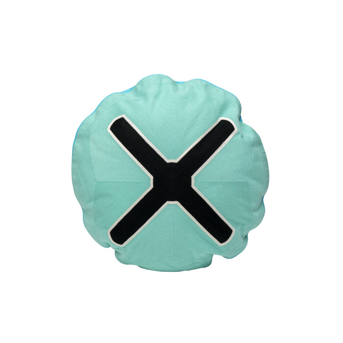 [58650] Coussin Icon Cross turquoise Ø50cm