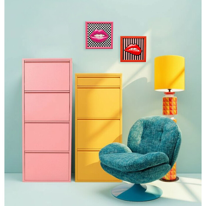 [58672] Tableau encadré Lips 27x27cm - 1