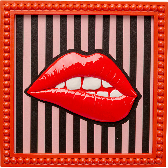 [58673] Tableau encadré Lips Cheeky 25x25cm