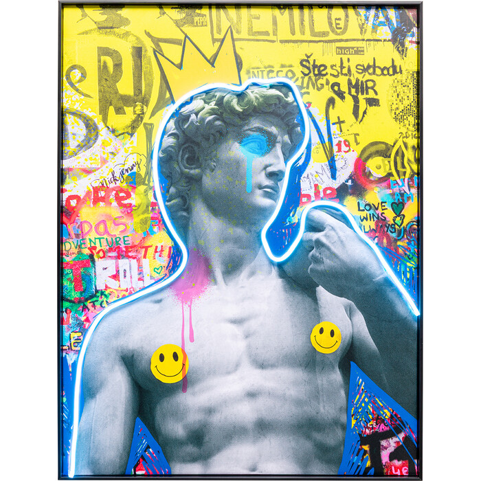 [58686] Tableau David Graffiti LED 60x80cm
